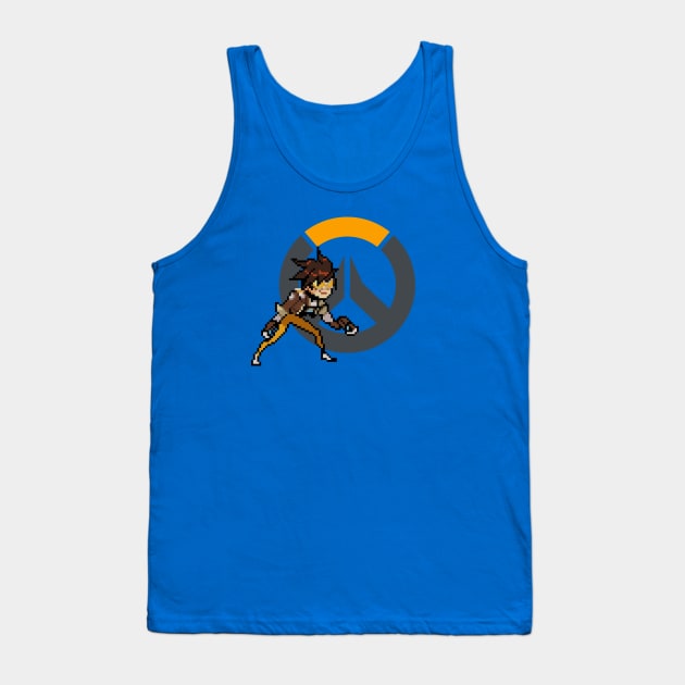 Overwatch - 16-Bit Tracer W/ Logo Tank Top by wyckedguitarist